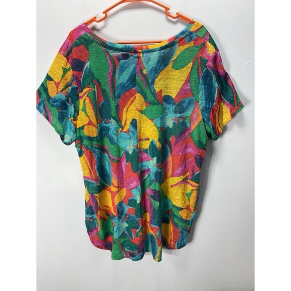 Tahari Women’sShirt/top  Tropical Linen Basic Everyday Resort Vacation Tee Sz 2X - Picture 8 of 12
